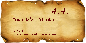 Anderkó Alinka névjegykártya